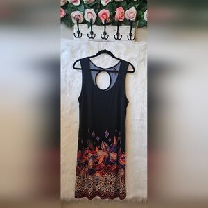 Simon Chang 2000's Indian Summer Keyhole Sleeveless Dress